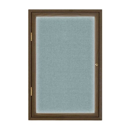United Visual Products Triple Door Enclosed Radius EZ Tack Board, 96"x48", Header, Satin/Black UV7016EZ-BLACK-SATIN